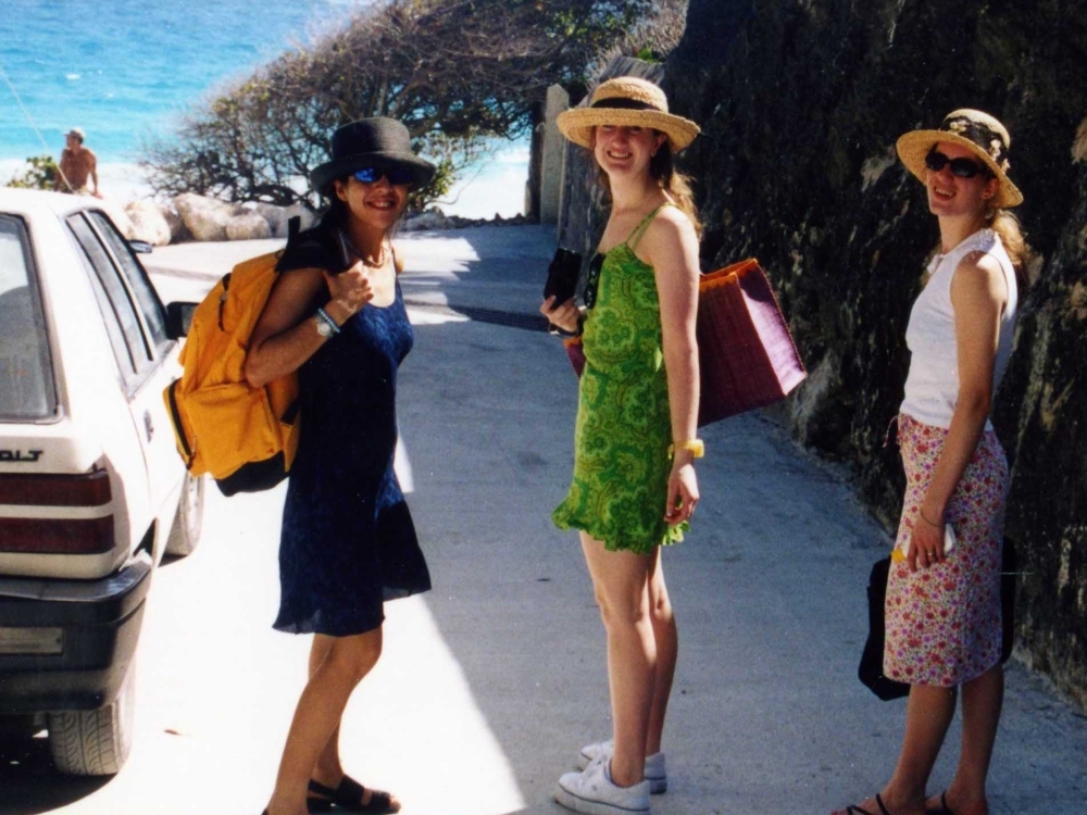 Enjoying the day with friends in Barbados, 2003